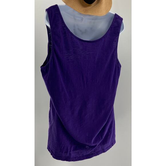 Basic Editions Beaded Purple Tank Top - Picture 2 of 4